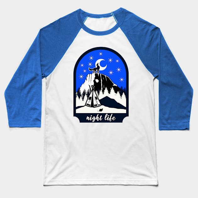 Starry Night Life Baseball T-Shirt by Nicoart2077